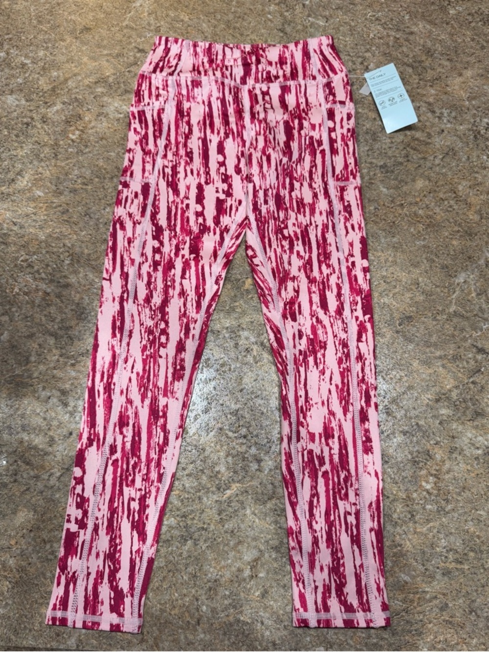 New Z by Zella High Waist Leggings Pink Print Size M (8-10)